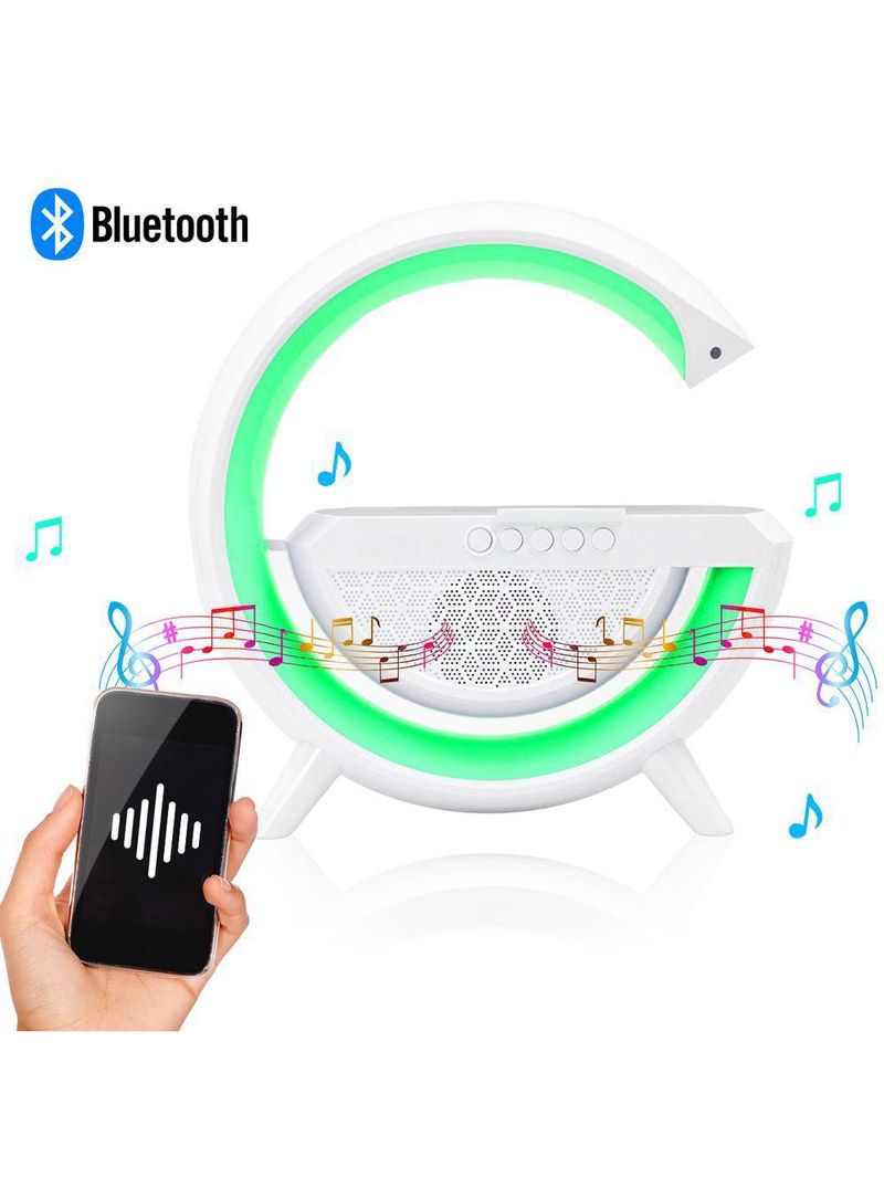 Caixa De Som Bluetooth Carregamento Por Indução Luminária Bluetooth Portátil