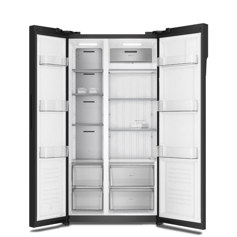 Geladeira electrolux frost free 531l side by side inverter es5gb tecnologia autosense preto