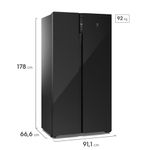 Geladeira electrolux frost free 531l side by side inverter es5gb tecnologia autosense preto