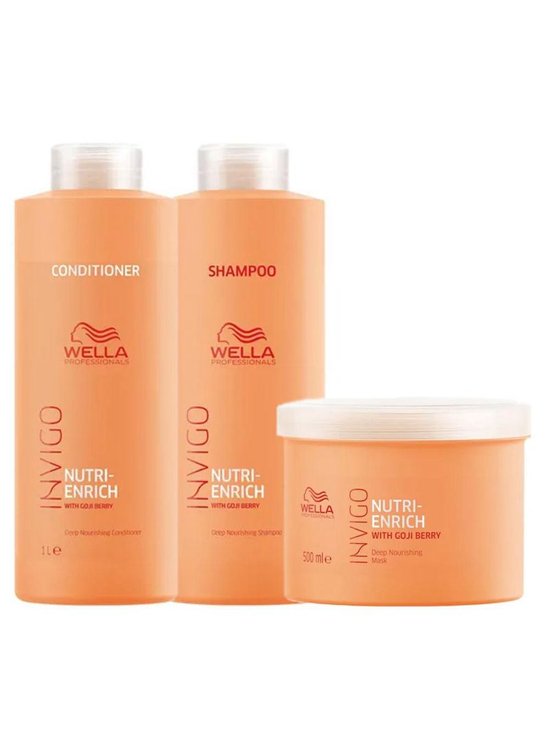 Wella professionals invigo nutri-enrich kit - shampoo + condicionador + máscara