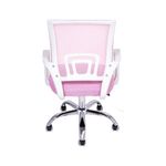 Kit 4 Cadeiras De Escritório Begonia Tela Mesh Ergonômica Rosa