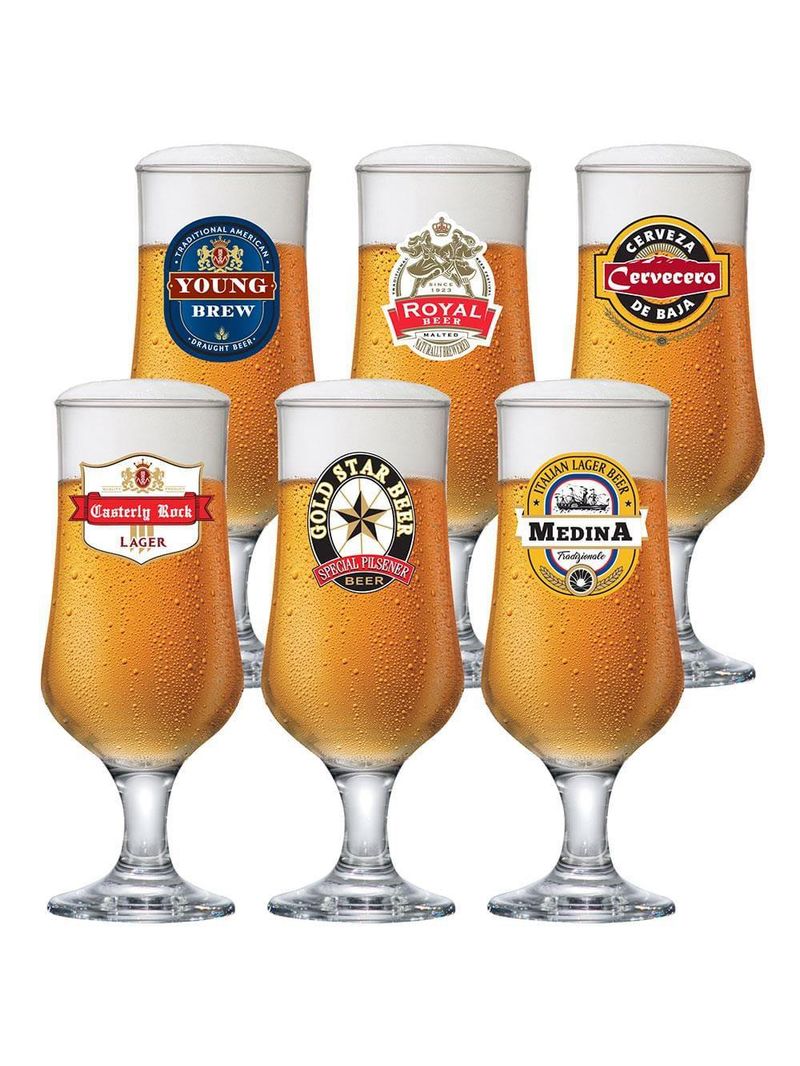 Conjunto de taças para cerveja ruvolo barcelona 370 ml – 6 peças