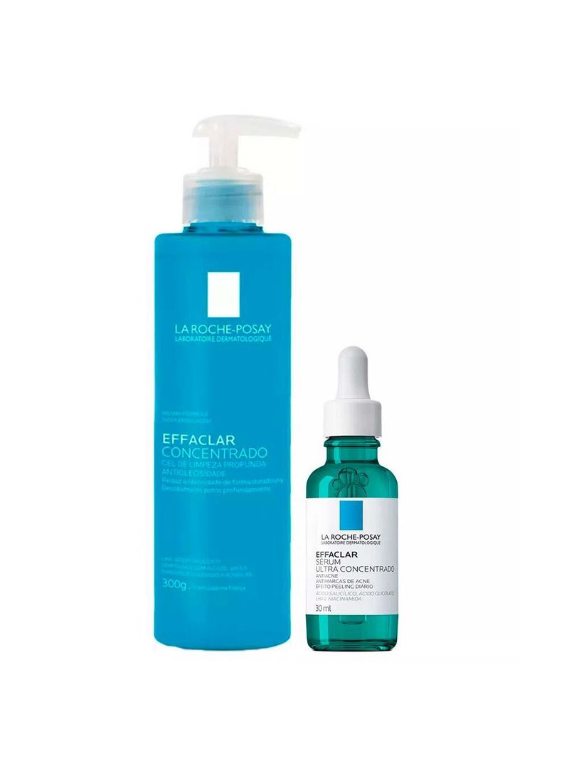 La roche-posay kit - sérum effaclar + gel concentrado de limpeza facial