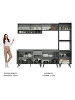 Armário de cozinha completa 260cm cinza nice madesa 07