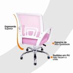 Kit 2 Cadeiras De Escritório Begonia Ergonômico Rosa
