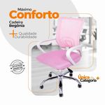 Kit 2 Cadeiras De Escritório Begonia Ergonômico Rosa