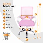 Kit 2 Cadeiras De Escritório Begonia Ergonômico Rosa