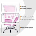 Kit 2 Cadeiras De Escritório Begonia Ergonômico Rosa