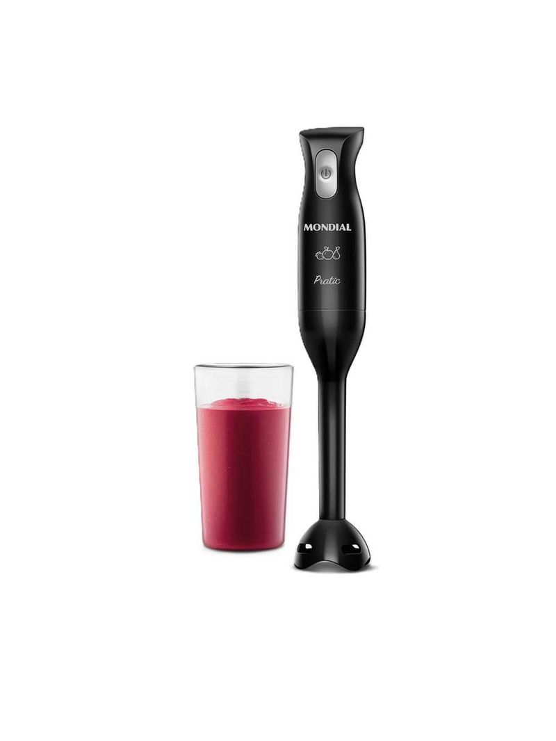 Mixer mondial pratic m-15-b 2 em 1 com copo medidor preto – 200 w