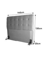 Cabeceira para cama de casal hellen zeus com revestimento platinum - 140cm de largura