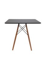 Conjunto Mesa Jantar Quadrada Eiffel 80cm Preto Mdf + 4 Cadeiras Charles Eames