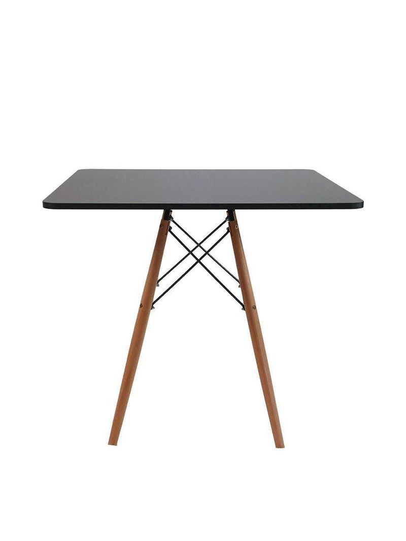 Conjunto Mesa Jantar Quadrada Eiffel 80cm Preto Mdf + 4 Cadeiras Charles Eames