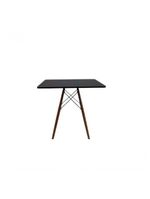 Conjunto Mesa Jantar Quadrada Eiffel 80cm Preto Mdf + 4 Cadeiras Charles Eames