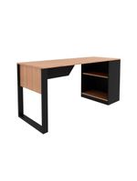Mesa Multiuso Escritório Me4182 160cm Amêndoa Preto Tecno Mobili