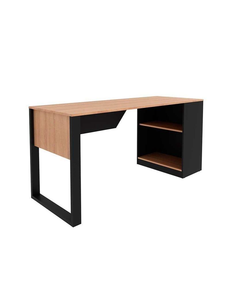 Mesa Multiuso Escritório Me4182 160cm Amêndoa Preto Tecno Mobili