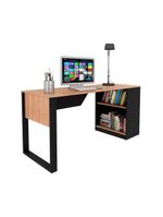 Mesa Multiuso Escritório Me4182 160cm Amêndoa Preto Tecno Mobili