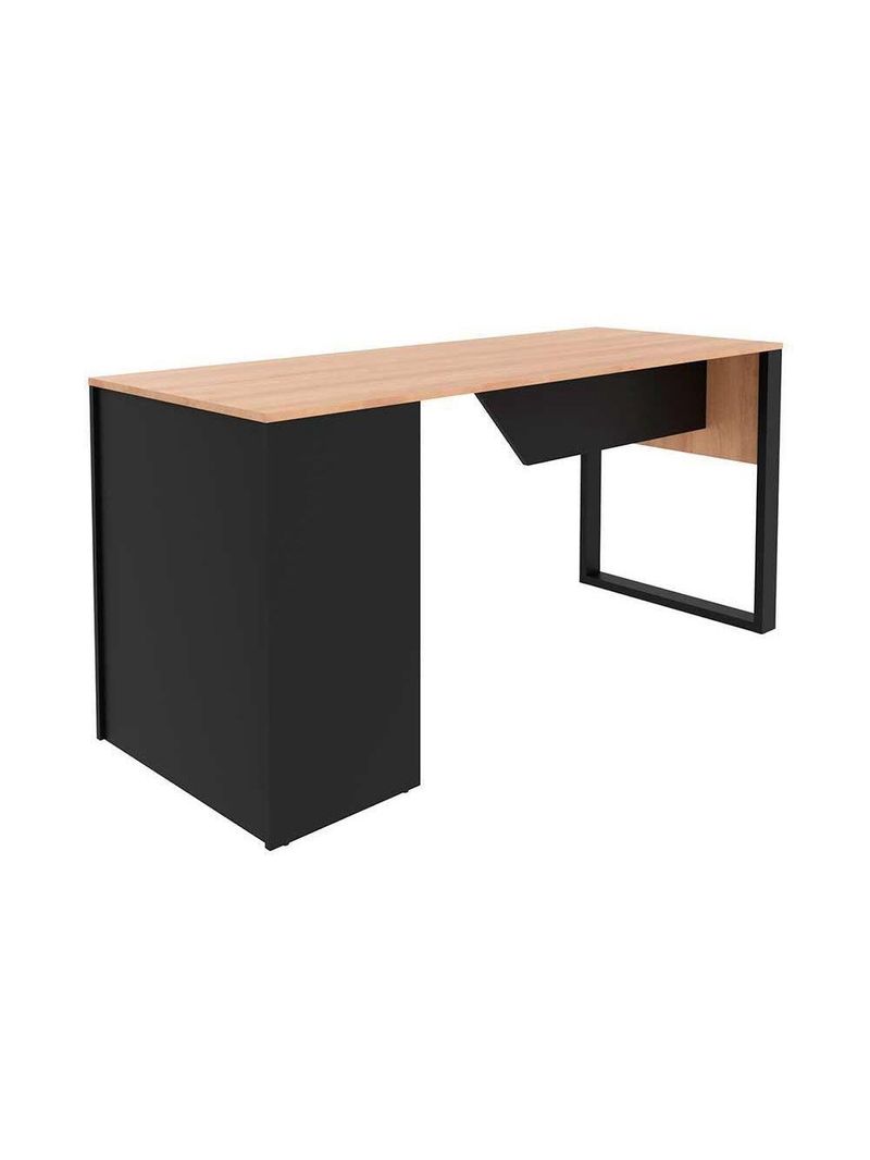 Mesa Multiuso Escritório Me4182 160cm Amêndoa Preto Tecno Mobili