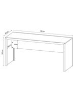Mesa de Escritório ME4185 180cm Preto - Tecno Mobili
