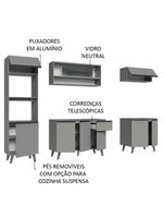 Armário de cozinha completa 260cm cinza nice madesa 01