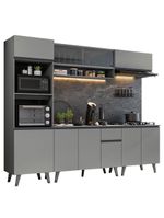 Armário de cozinha completa 260cm cinza nice madesa 01