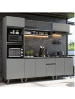 Armário de cozinha completa 260cm cinza nice madesa 01