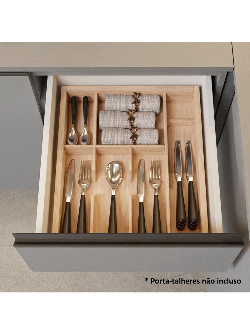 Armário de cozinha completa 260cm cinza nice madesa 01