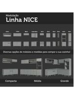 Armário de cozinha completa 260cm cinza nice madesa 01