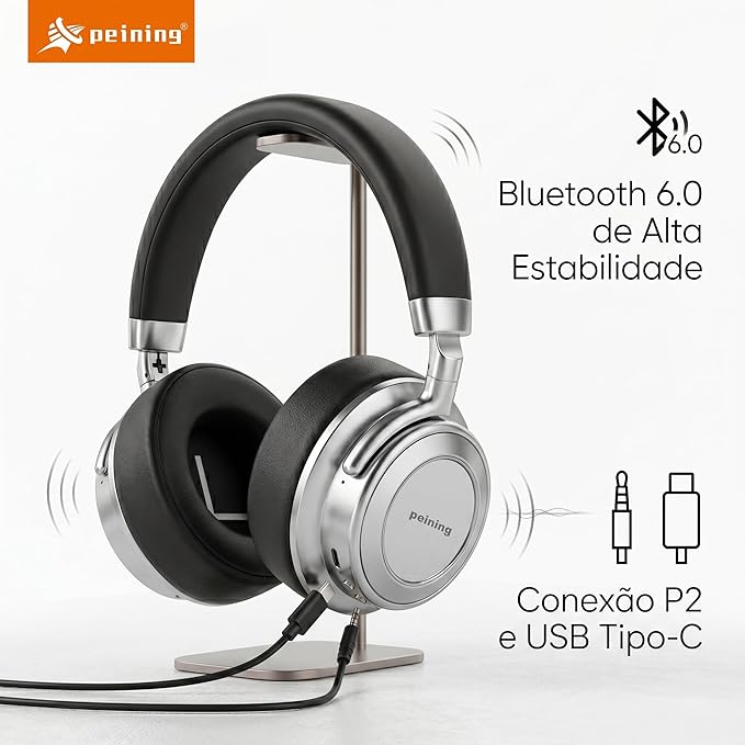 Fone de Ouvido Peining Bluetooth 60 Pei - HS12 (Preto)