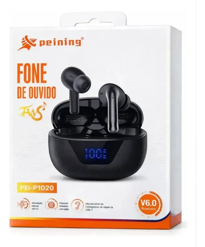 Fone de Ouvido Peining Bluetooth 60 Pei - P1020 (Preto)