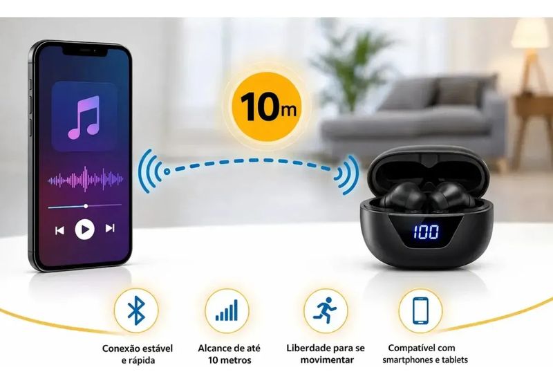 Fone de Ouvido Peining Bluetooth 60 Pei - P1020 (Preto)