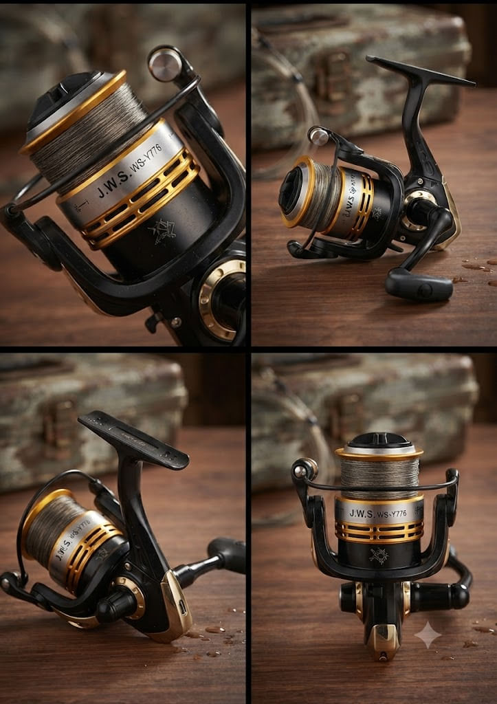 Molinete de Pesca JWS WS-Y776 Dourado 3 rolamentos