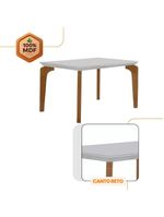 Conjunto Mesa Liz 120cm Com Vidro 4 Cadeiras Athenas Moderna Veludo Marrom Off White Imbuia