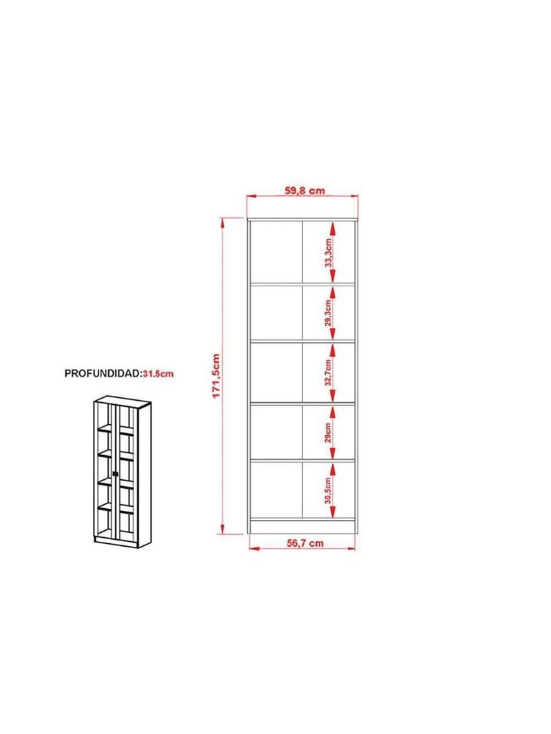 Estante de Escritório ME4115 c/ 2 Portas c/ Vidro Branco - Tecno Mobili