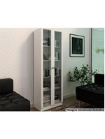 Estante de Escritório ME4115 c/ 2 Portas c/ Vidro Branco - Tecno Mobili