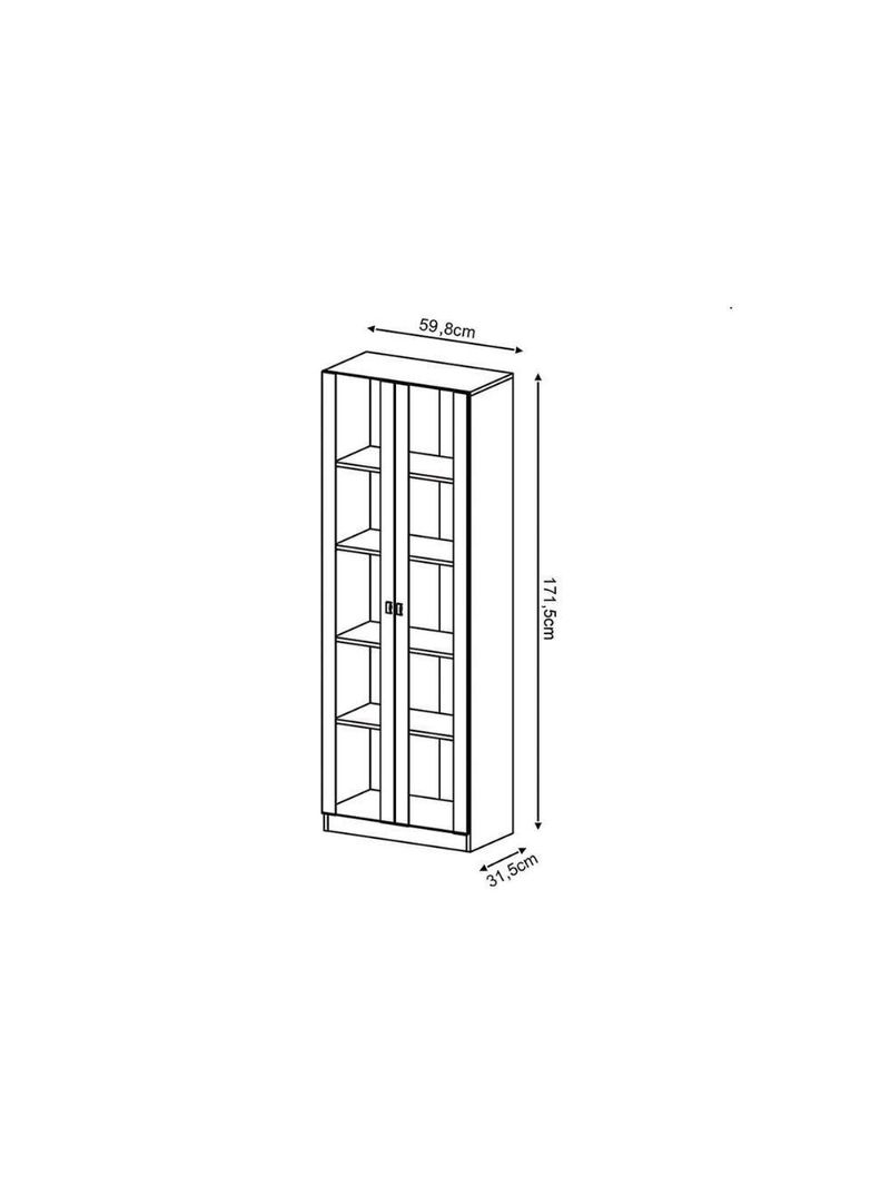 Estante de Escritório ME4115 c/ 2 Portas c/ Vidro Branco - Tecno Mobili