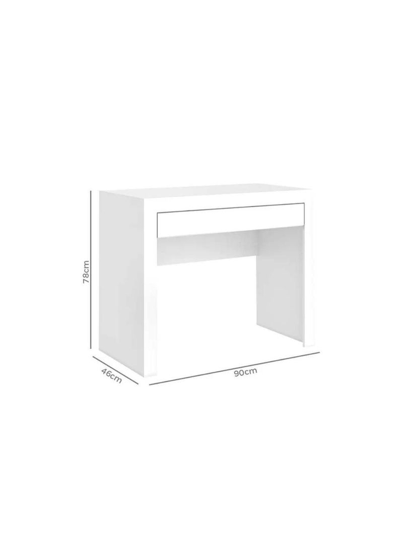 Mesa Notebook Escritório MSM421 c/ 1 Gaveta Branco - Movelbento