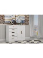 Cômoda Para Quarto Com Sapateira 5 Gavetas - Space-branco - Móveis Horizonte