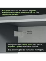 Balcão armário de cozinha 3 portas 1 gaveta suspenso cinza nice madesa