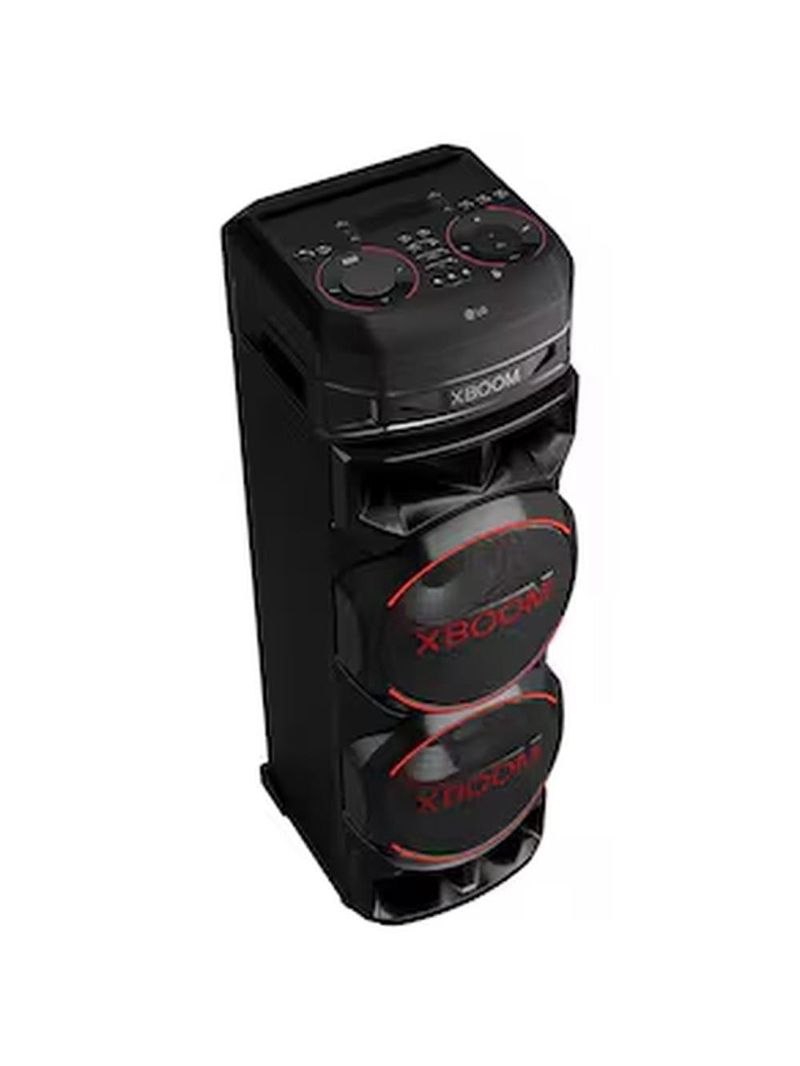 Torre de som lg xboom rnc9 com bluetooth, karaokê, entradas de microfone, guitarra e alto-falantes duplos