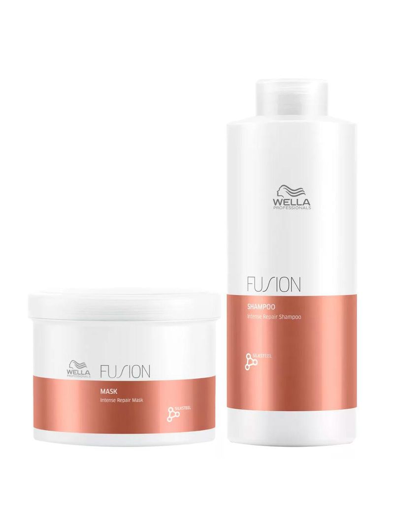 Kit wella professionals fusion - shampoo + máscara - tamanho profissional