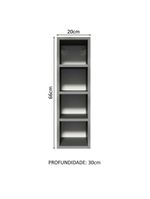 Adega armário de cozinha 20 cm com 4 nichos cinza nice madesa