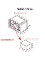 Forno Fogatti Elétrico Bancada Top 60Litros Vermelho 110V