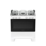 Fogão 5 Bocas Atlas Mônaco Plus Mesa De Inox Bivolt Branco