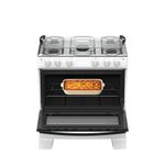 Fogão 5 Bocas Atlas Mônaco Plus Mesa De Inox Bivolt Branco