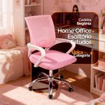 Cadeira De Escritório Begonia Tela Mesh Ergonômica Rosa Unitário