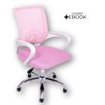 Cadeira De Escritório Begonia Tela Mesh Ergonômica Rosa Unitário