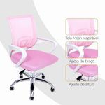 Cadeira De Escritório Begonia Tela Mesh Ergonômica Rosa Unitário