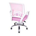 Kit 6 Cadeiras De Escritório Begonia Tela Mesh Ergonômico Rosa