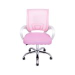 Kit 6 Cadeiras De Escritório Begonia Tela Mesh Ergonômico Rosa