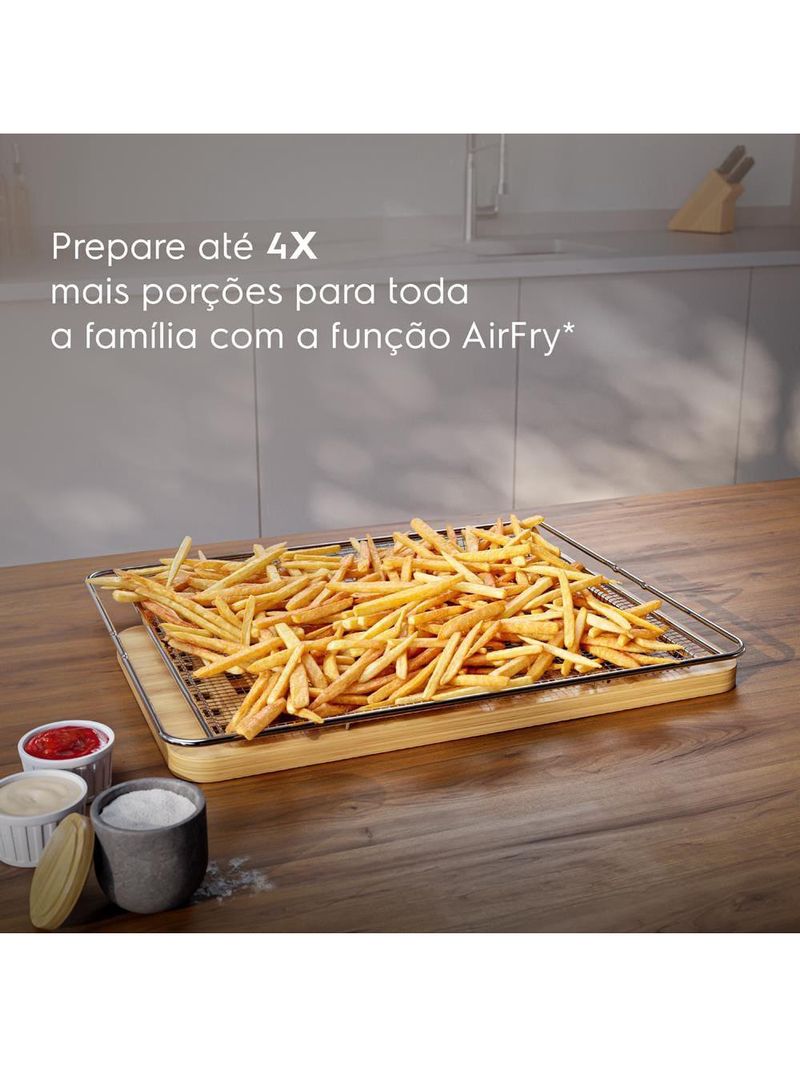 Forno de embutir elétrico electrolux oe8ea 80l experience air fryer, perfectcook360 e painel touch